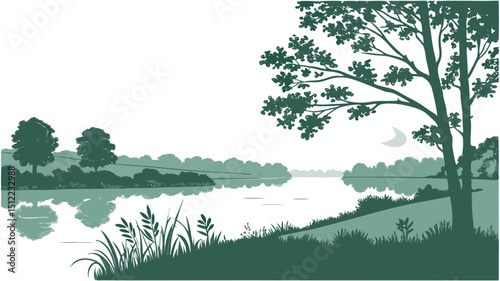 A serene lakeside moment representing reflection and unity.