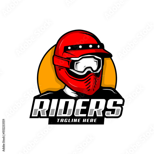 rider motorcycle logo vector design