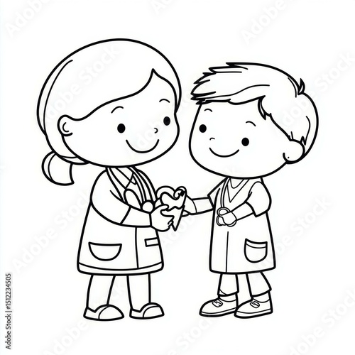 Cartoon Doctors Holding Tooth in Hand Illustration Pediatric Dentistry Children Healthcare