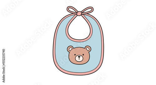 Baby bib with bear design in pastel blue and pink colors, bloggers about motherhood,