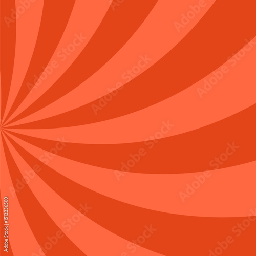 Abstract psychedelic geometrical twirling starburst background - curved vector illustration from red curves