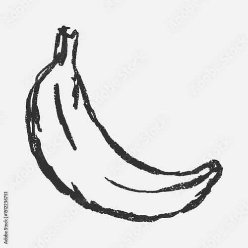 Doodle elements of fruit and vegetable, specifically a banana