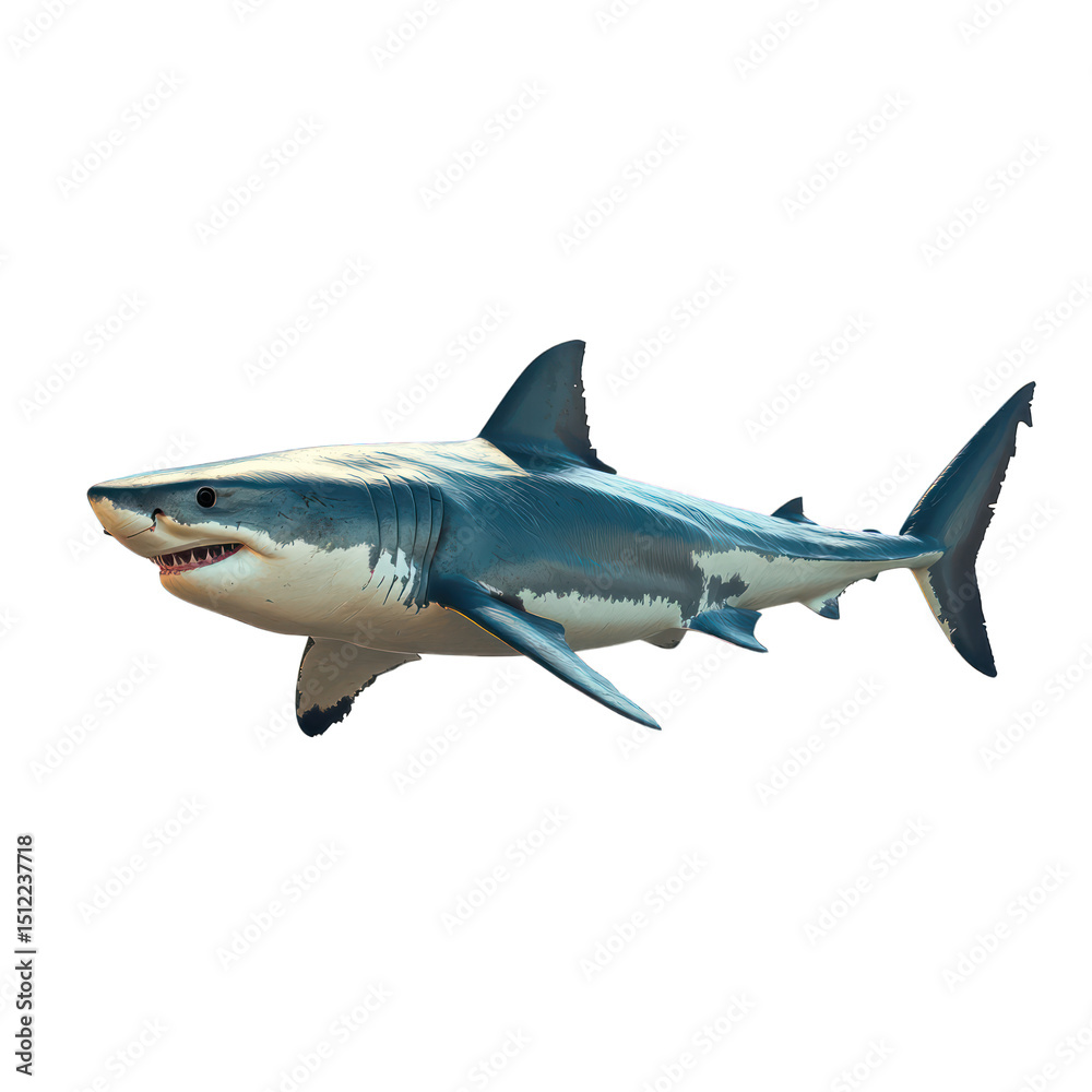 Great white shark side profile Great white shark side profile