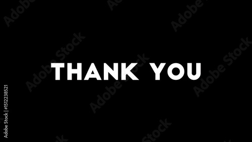 thank you glitch text animation with heartbeat effect on black background – modern sans serif typography motion clip for social media or video projects