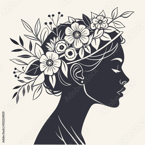 woman with flowers