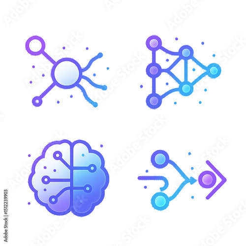 AI & Neural Network Icon Set