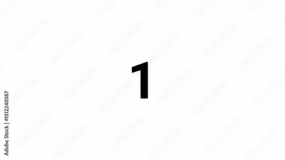 5 Second Countdown Timer Animation | 4K Transparent Background | Number Countdown from 5  to 1 | Alpha Channel Video for Editing, Intros, and Streams