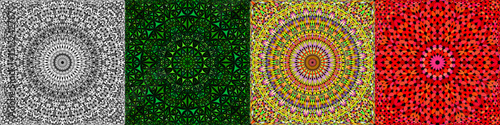 Seamless geometrical mandala pattern set