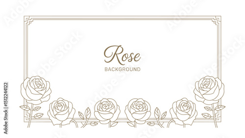 Elegant rose background with ornate frame