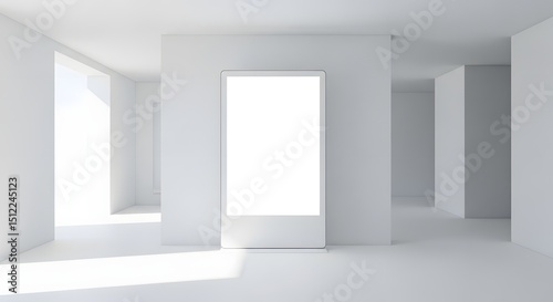 Empty white room interior display mockup