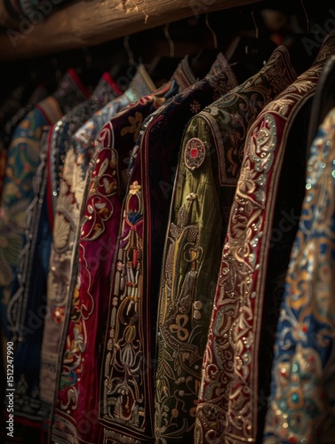 Ethnic costume display in the wardrobe