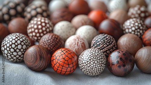 Wallpaper Mural Realistic handcrafted polymer beads grouped high resolution picture Torontodigital.ca