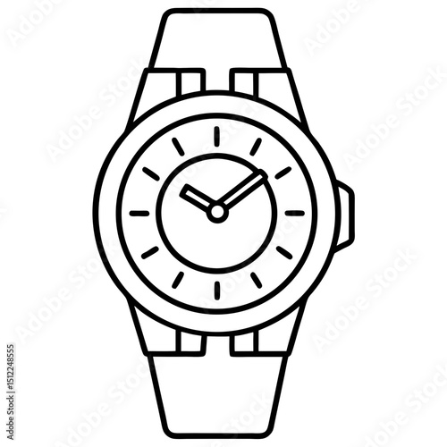 Minimal Watch Vector on White Background
