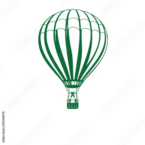 Hot air balloon silhouette vector graphic illustration design outline logo.