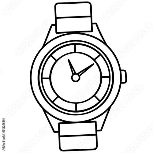 Minimal Watch Vector on White Background