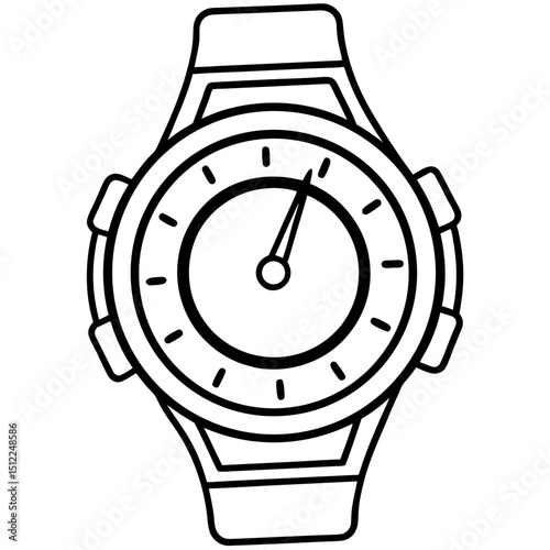 Minimal Watch Vector on White Background