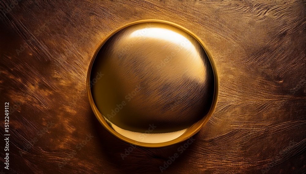 Obraz premium round golden object on a textured surface