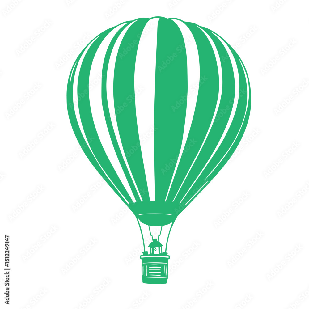 Naklejka premium Hot air balloon silhouette vector graphic illustration design outline logo.