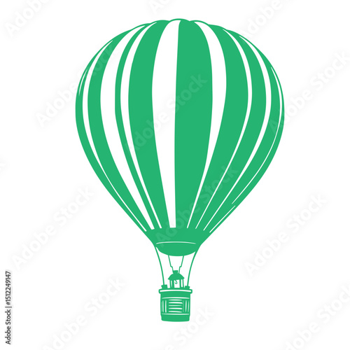 Hot air balloon silhouette vector graphic illustration design outline logo.