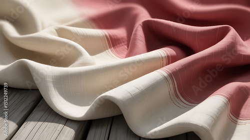 Draped fabric in cream and dusty rose hues
