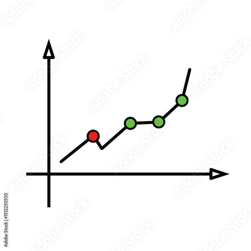 Upward Trending Graph Bullish Market Growth & Positive Financial Performance Illustration