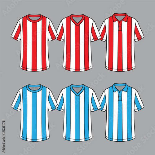 vector illustration of jersey with three neck model variant