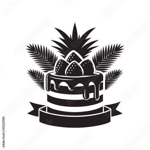 National Lamington Day Silhouette Vector Illustration, Solid White Background.
