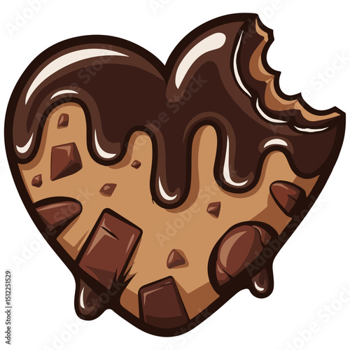 heart shaped chocolate candy vector illustration