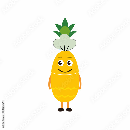 pineapple with a short bob and a ches hat