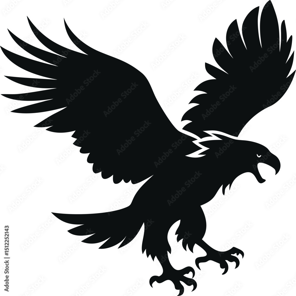 Obraz premium A Majestic Silhouette of an Eagle Landing 