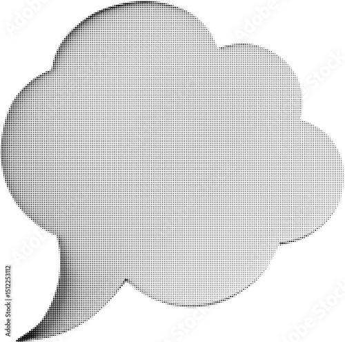Speech bubble halftone bitmap collage element on transparent background, talk bubble punk y2k collage element, Speech bubble grunge photocopy magazine clipping with isolated clipping path