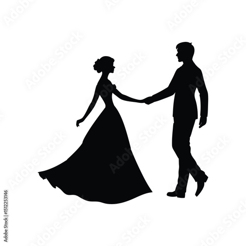 silhouette of a couple holding hand