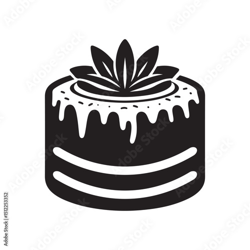 National Lamington Day Silhouette Vector Illustration, Solid White Background.