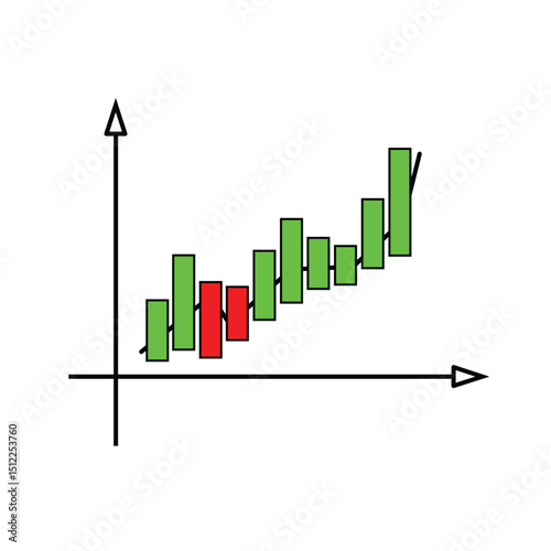 Bullish Stock Market Trend Upward Growth Chart Illustration