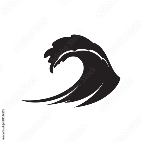 A clean black vector wave icon
