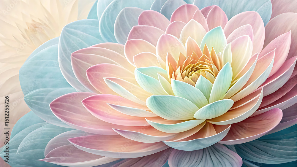Fototapeta premium Close up of a colorful dahlia flower in full bloom.