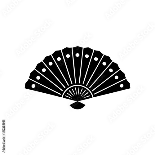 creative details Outline silhouette traditional hand fan icon vector illustration