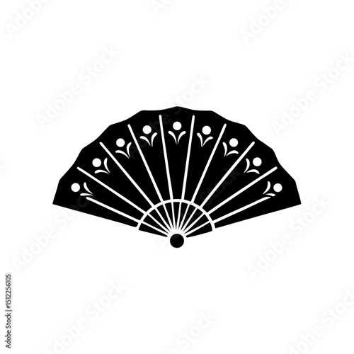 creative details Outline silhouette traditional hand fan icon vector illustration
