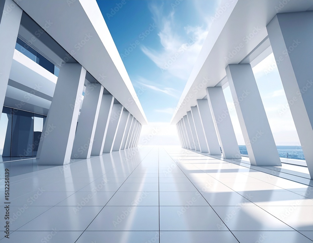 Obraz premium Geometric architectural design space background 