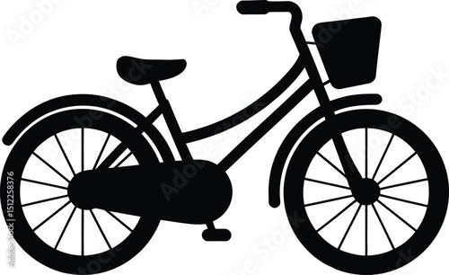 bicycle icon over white background, vector illustration. silhouette style design