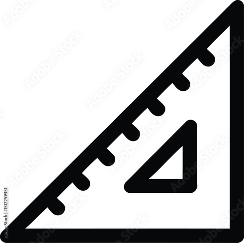 Ruler Icon Vector. Outline Ruler Sign. Isolated Contour Symbol Illustration