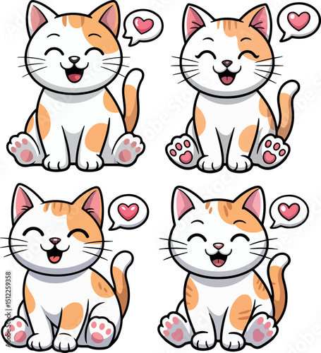 Adorable cat clipart design vector illustration