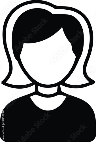 Avatar woman icon vector female user person profile avatar symbol for business in a glyph pictogram illustration