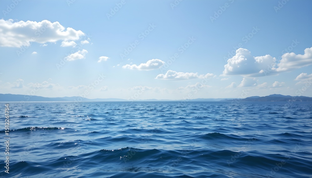 Fototapeta premium a peaceful lake with gentle waves, leaving the sky open for a message
