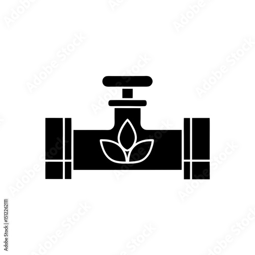 creative details Outline silhouette Water pipes, plant, growth icon vector illustration