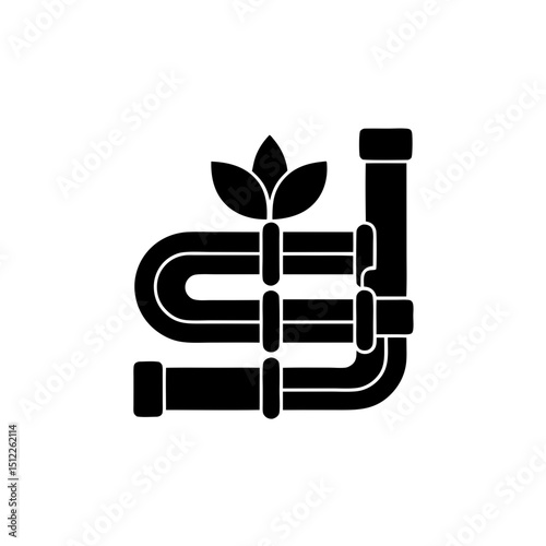 creative details Outline silhouette Water pipes, plant, growth icon vector illustration