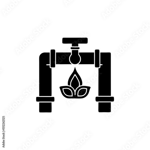 creative details Outline silhouette Water pipes, plant, growth icon vector illustration