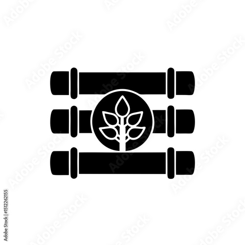 creative details Outline silhouette Water pipes, plant, growth icon vector illustration