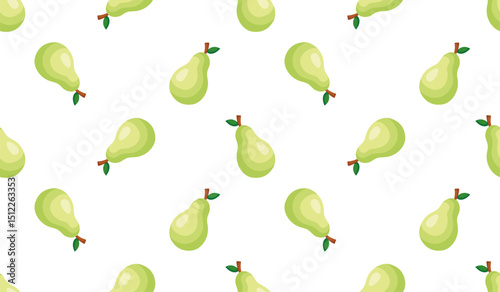 Pear seamless pattern. Fruit background. Beautiful vector print.