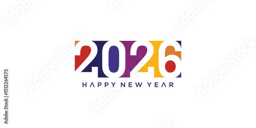 Creative happy new year 2026 design with modern concept premium vector